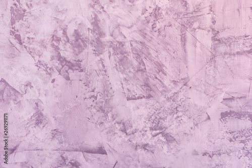 Abstract light lilac background. Texture of uneven plastered wall. Putty with stains and roughness. The basis for the layout or site.
