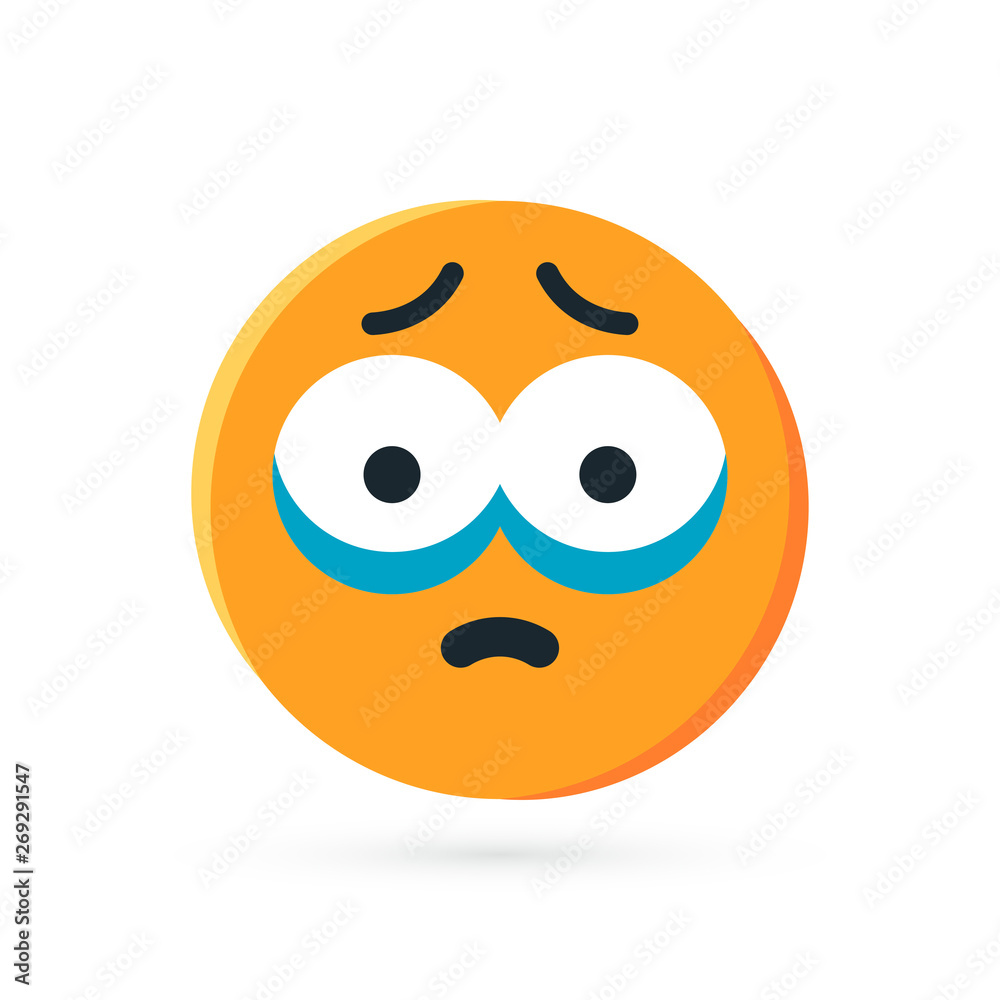 Round yellow emoji in flat style, vector Round yellow emoji in flat style, vector