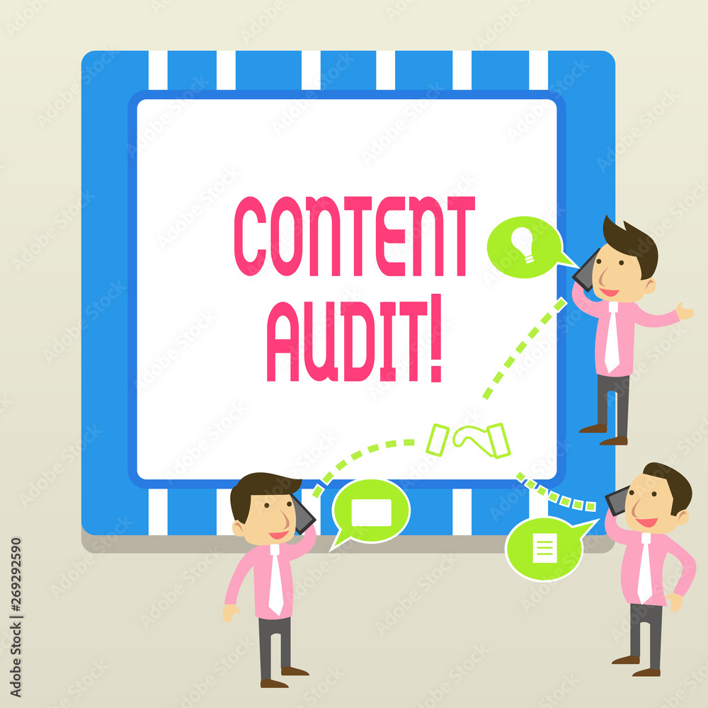 Word writing text Content Audit. Business photo showcasing process of evaluating content elements and information Word writing text Content Audit. Business photo showcasing process of evaluating content elements and information