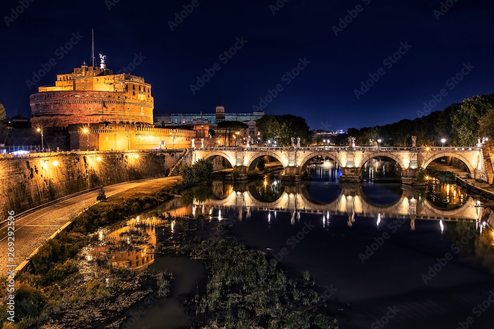 The city of Rome in evening 