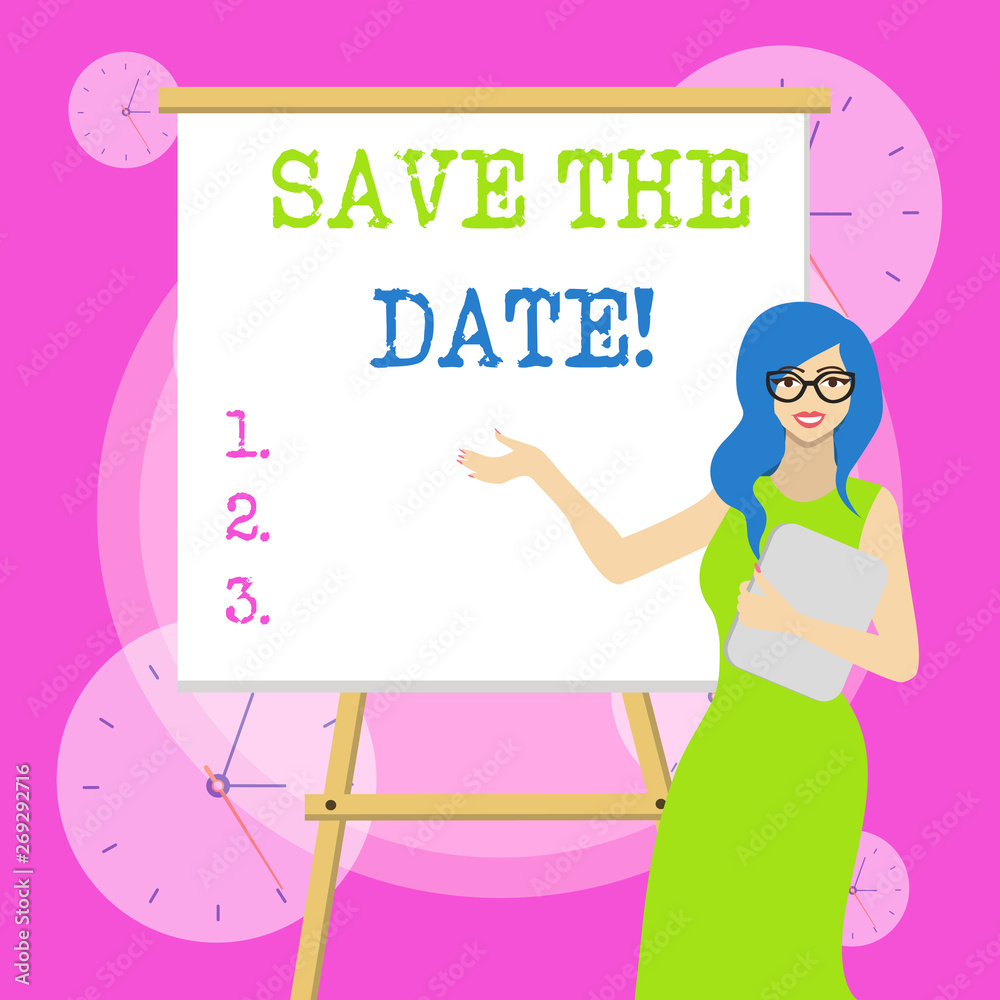 Conceptual hand writing showing Save The Date. Concept meaning remember not schedule anything else on this day Conceptual hand writing showing Save The Date. Concept meaning remember not schedule anything else on this day