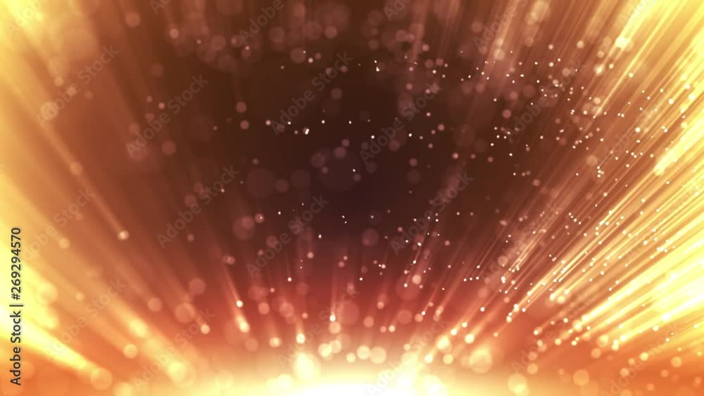Particles gold glitter With Rays Light awards dust abstract background