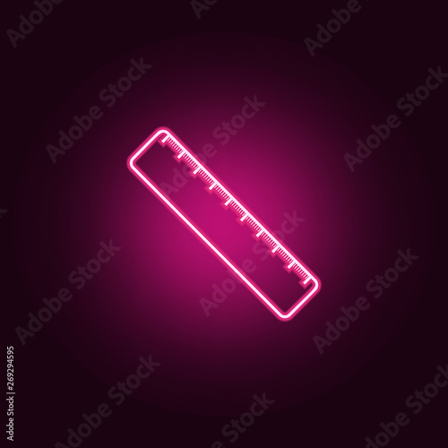 ruler neon icon. Elements of Sciense set. Simple icon for websites, web design, mobile app, info graphics photo