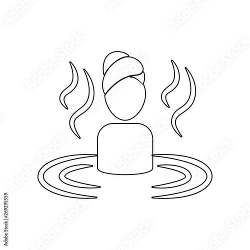 Woman relaxing in water icon. Element of Spa for mobile concept and web apps icon. Outline, thin line icon for website design and development, app development photo