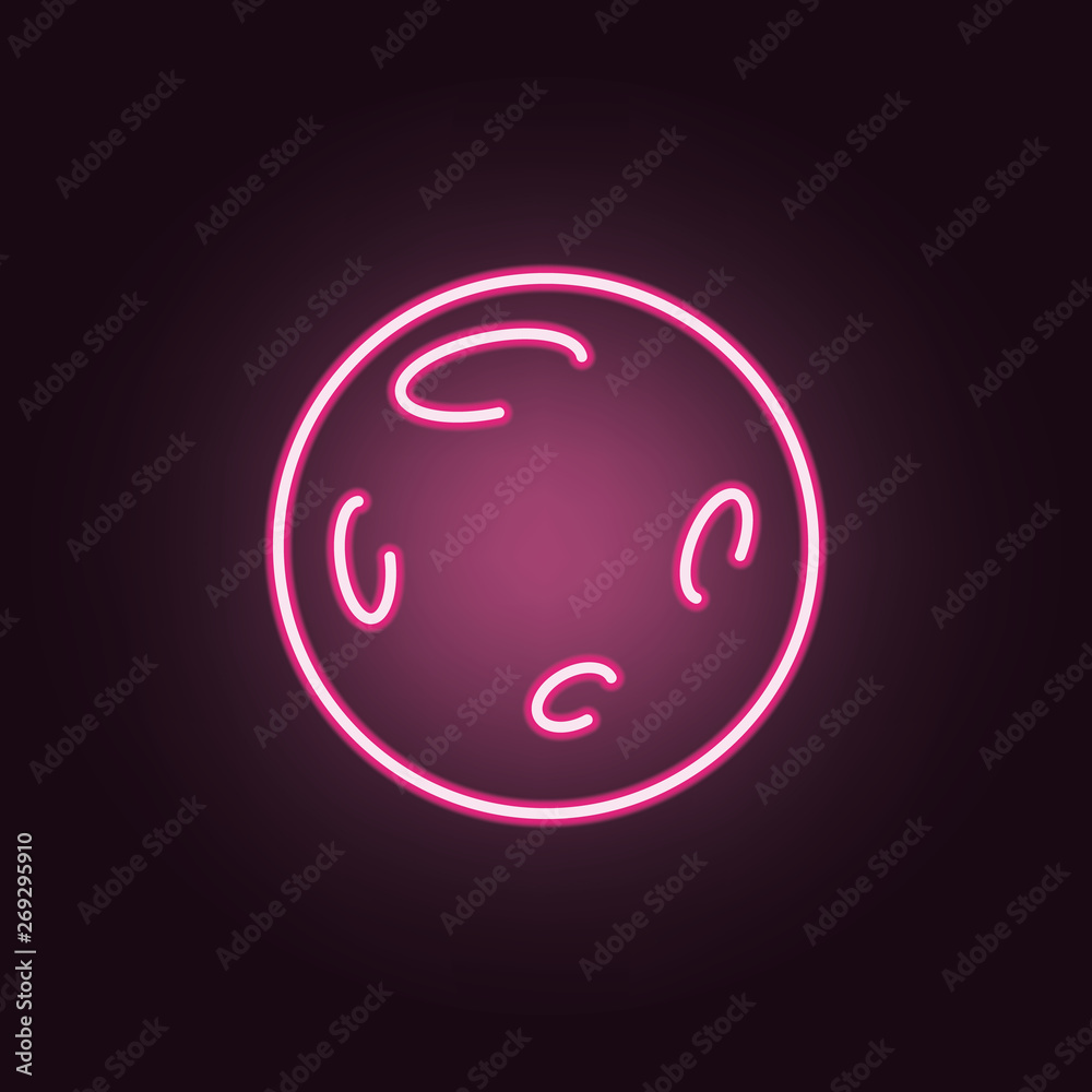 Full moon in outer space with lunar craters neon icon. Elements of Space set. Simple icon for websites, web design, mobile app, info graphics Full moon in outer space with lunar craters neon icon. Elements of Space set. Simple icon for websites, web design, mobile app, info graphics