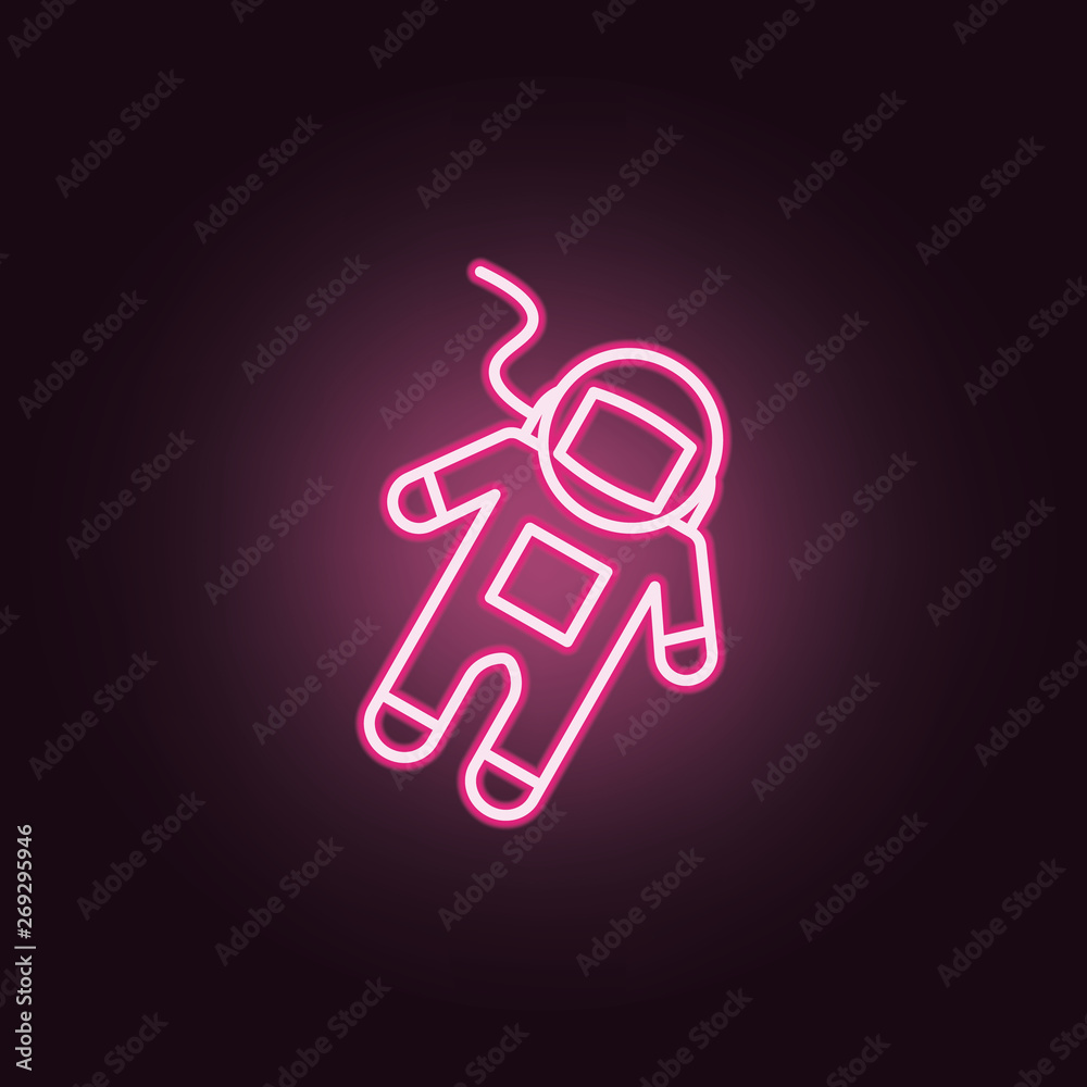 Astronaut neon icon. Elements of Space set. Simple icon for websites, web design, mobile app, info graphics Astronaut neon icon. Elements of Space set. Simple icon for websites, web design, mobile app, info graphics