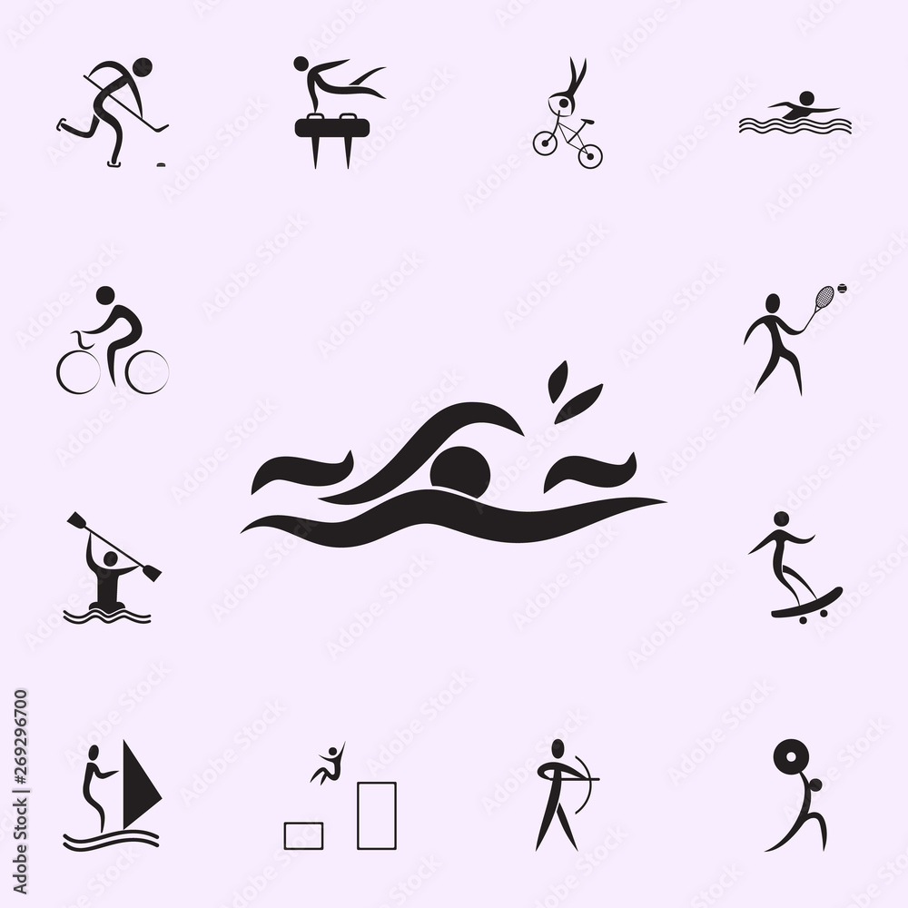 swimming icon. Elements of sportsman icon. Premium quality graphic design icon. Signs and symbols collection icon for websites, web design, mobile app on white background