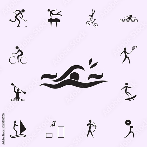 swimming icon. Elements of sportsman icon. Premium quality graphic design icon. Signs and symbols collection icon for websites  web design  mobile app on white background
