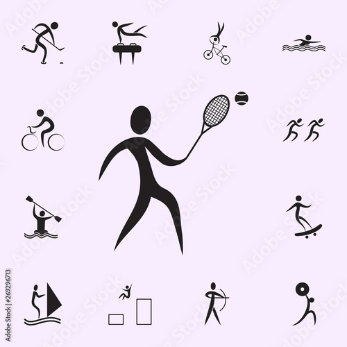 tennis player icon. Elements of sportsman icon. Premium quality graphic design icon. Signs and symbols collection icon for websites, web design, mobile app on white background