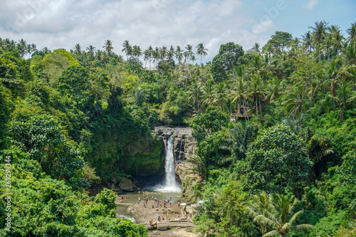 Tegenungan Waterfall is a popular destination for tourists visiting Bali, Indonesia.