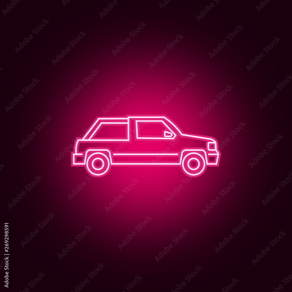 Car Coupe neon icon. Elements of Transport set. Simple icon for websites, web design, mobile app, info graphics Car Coupe neon icon. Elements of Transport set. Simple icon for websites, web design, mobile app, info graphics
