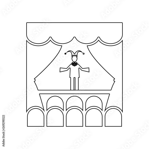 pantomime on stage icon. Element of Theatre for mobile concept and web apps icon. Outline, thin line icon for website design and development, app development