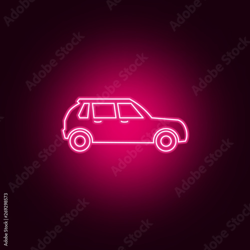 car neon icon. Elements of Transport set. Simple icon for websites  web design  mobile app  info graphics