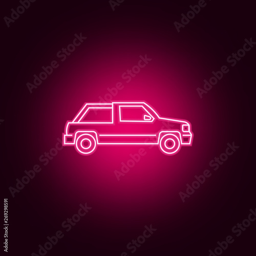 Car Coupe neon icon. Elements of Transport set. Simple icon for websites  web design  mobile app  info graphics
