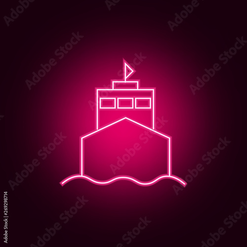 Ship neon icon. Elements of Transport set. Simple icon for websites, web design, mobile app, info graphics