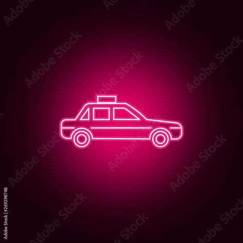 Car neon icon. Elements of Transport set. Simple icon for websites  web design  mobile app  info graphics