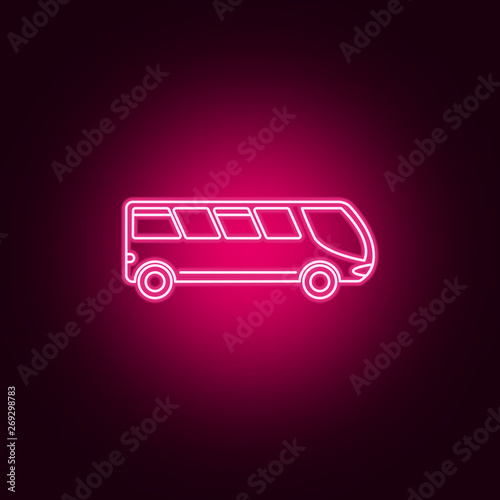 Minivan neon icon. Elements of Transport set. Simple icon for websites, web design, mobile app, info graphics