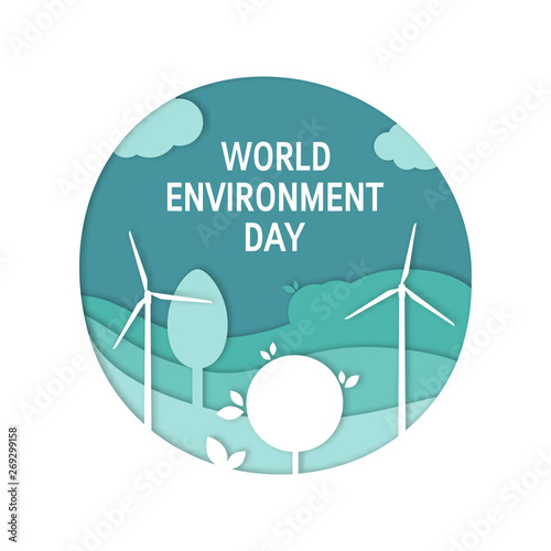 World environment day concept in paper cut style
