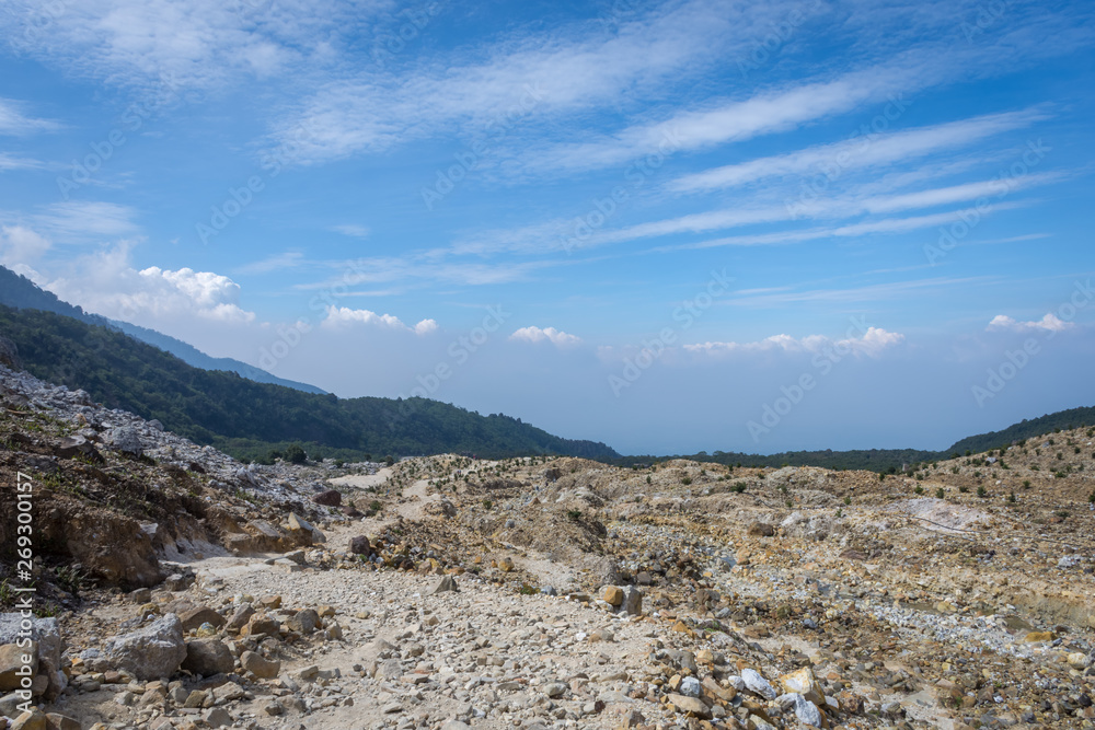 Beautiful landscape of mount Papandayan. Papandayan Mountain is one of the favorite place to hike on Garut.