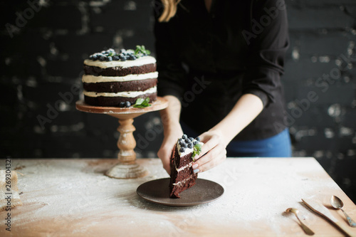 cooking cake on the table and baking cake ingredients