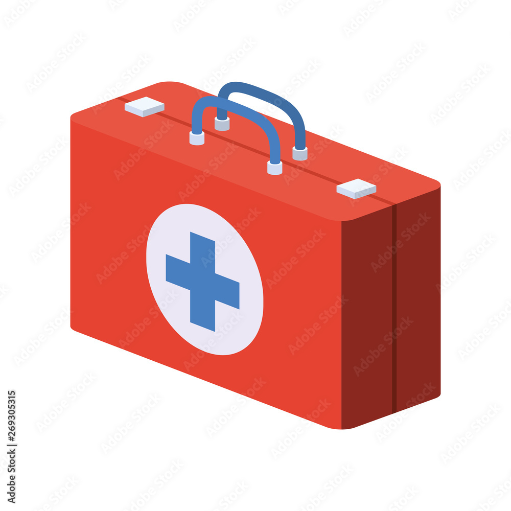 Fototapeta premium first aid kit on white background