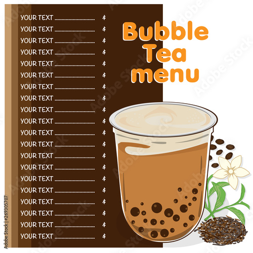 bubble tea menu graphic template