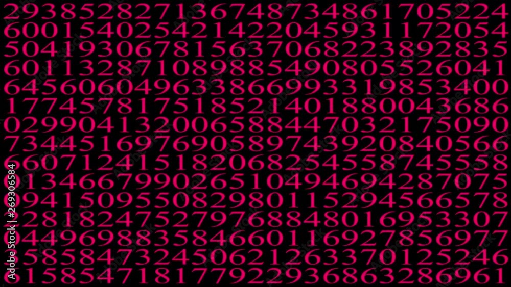 Animated changing digitals background. Inscription Animated changing digitals background. Inscription