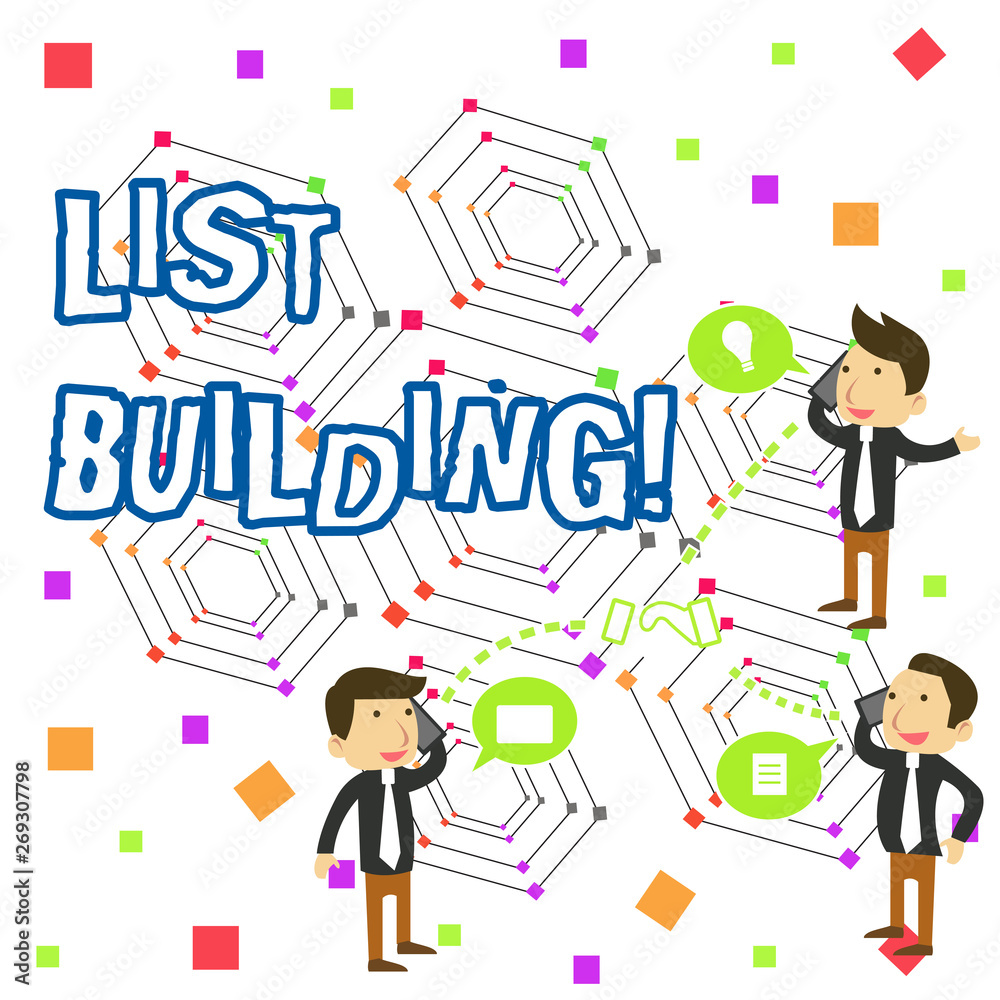 Handwriting text writing List Building. Conceptual photo database of showing you can contact with your marketing message Businessmen Coworkers Conference Call Conversation Discussion Mobile Phones Handwriting text writing List Building. Conceptual photo database of showing you can contact with your marketing message Businessmen Coworkers Conference Call Conversation Discussion Mobile Phones