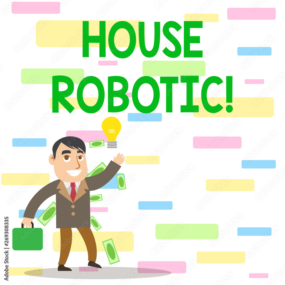 Writing note showing House Robotic. Business concept for Programmable ...