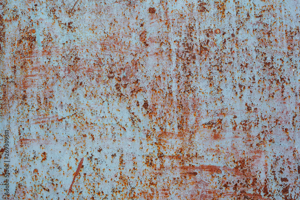 Old rusted metal texture. Painted iron surface. Perfect for background and grunge design.