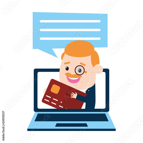 businessman online payment