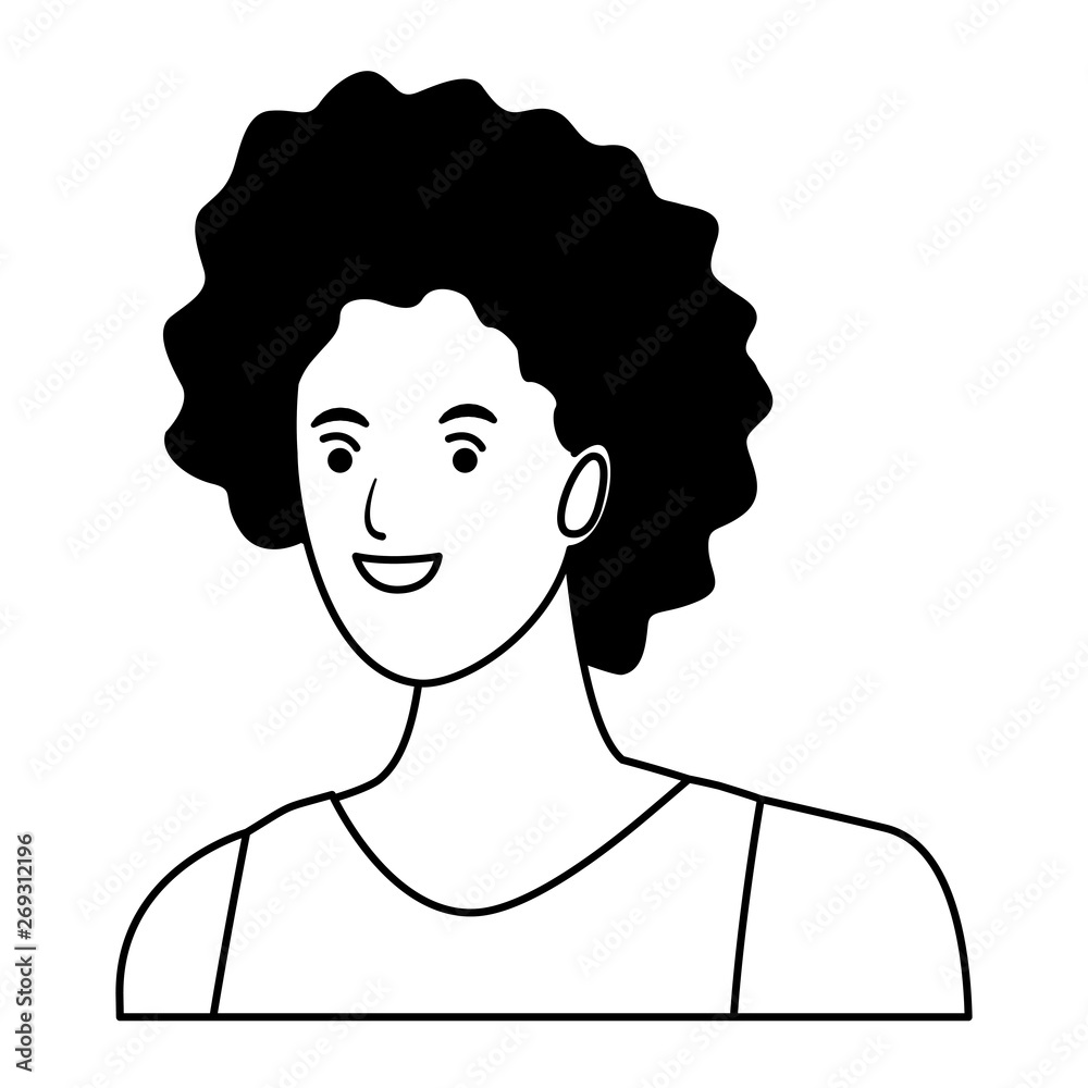 woman avatar cartoon character in black and white vector illustration woman avatar cartoon character in black and white vector illustration