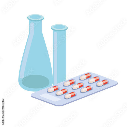 laboratory instruments in white background