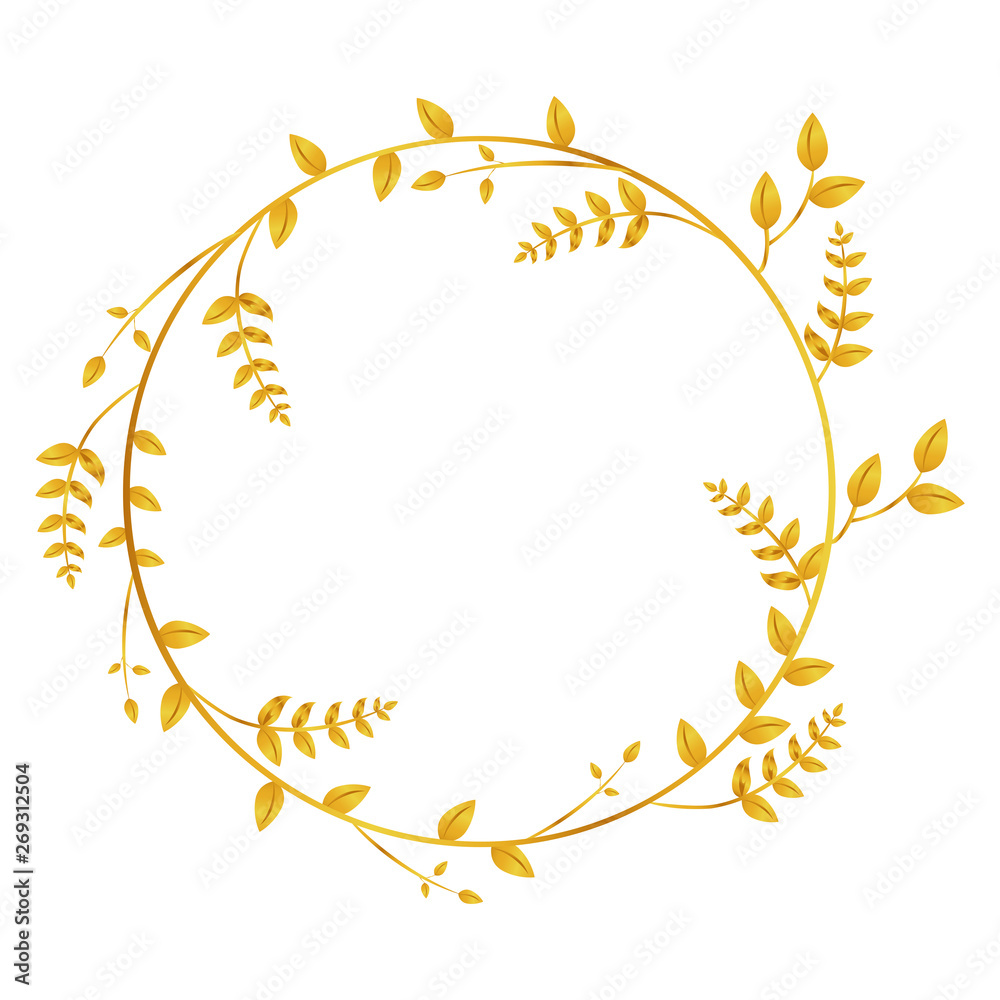 Isolated golden laurel wreath on a white background - Vector Isolated golden laurel wreath on a white background - Vector