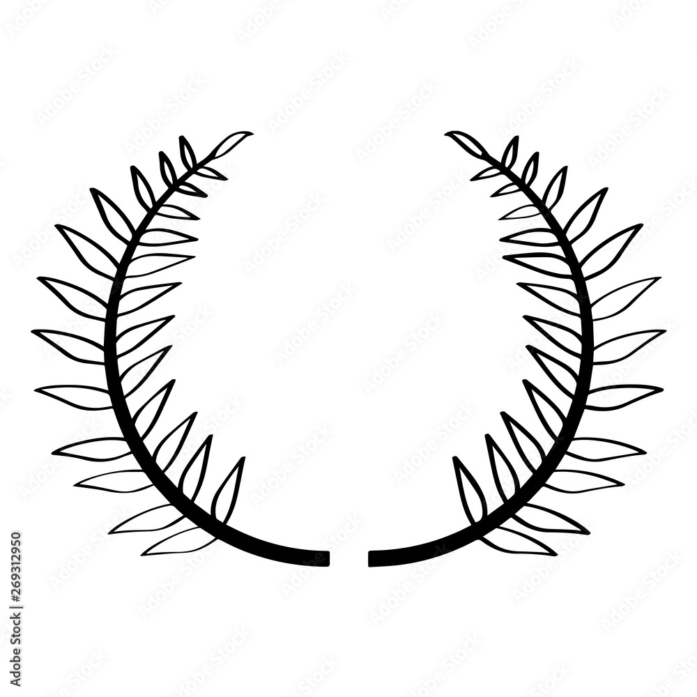 Isolated outline of a laurel wreath - Vector Isolated outline of a laurel wreath - Vector