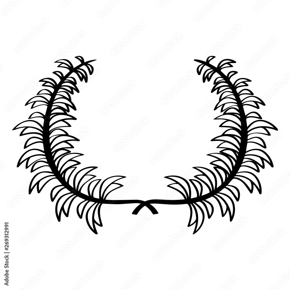 Isolated outline of a laurel wreath - Vector Isolated outline of a laurel wreath - Vector