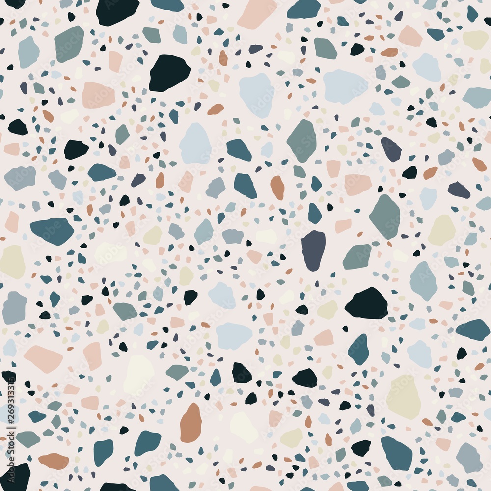 Terrazzo seamless pattern design. Marble wallpaper illustration Terrazzo seamless pattern design. Marble wallpaper illustration