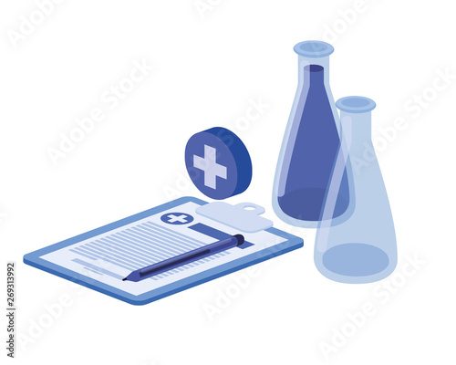 laboratory instruments in white background