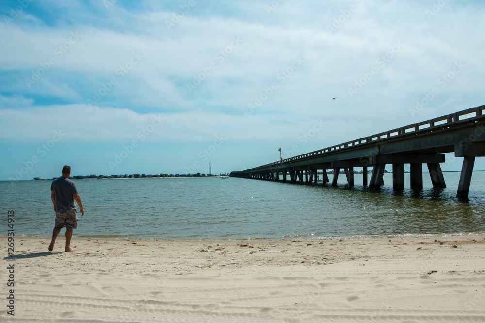 Sights and sounds of white sand summer beach