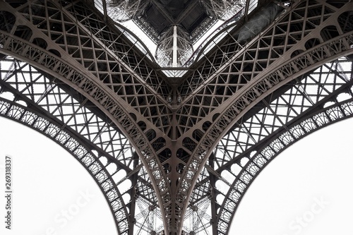 Eiffel Tower, seen from beneath, Paris, Ile-de-France, France, Europe photo