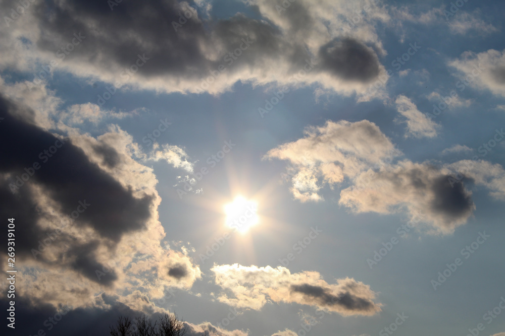 dramatic sky with clouds