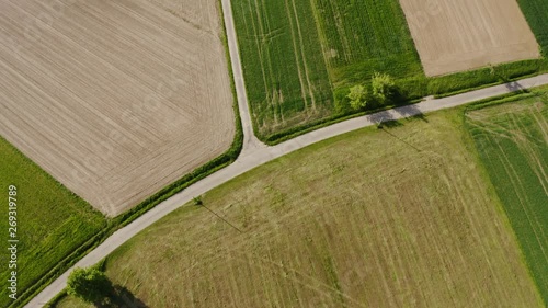 aerial view over farmland in the Swabian forest in Germany photo