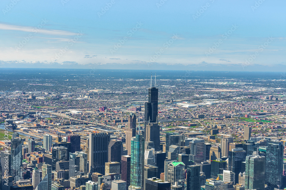 Aerial View of Downtown Chicago