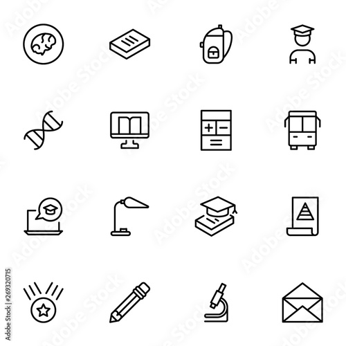 College line icon set.