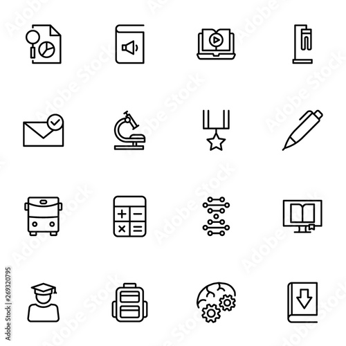 College line icon set.