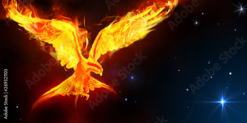 Phoenix journey in space art