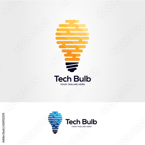 tech lightbulb logo designs concept, creative icon symbol technology logo, bulb logo designs