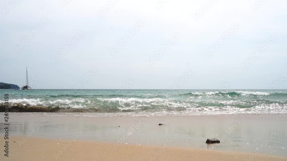White beach Nai Yang Beach sea water in the afternoon tropical at phuket Thailand. White beach Nai Yang Beach sea water in the afternoon tropical at phuket Thailand.