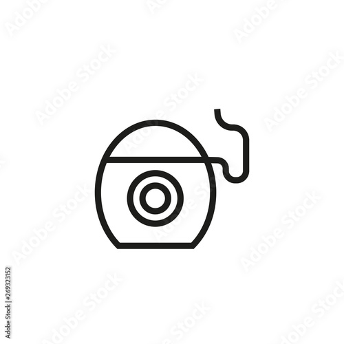 Dental floss line icon. Thread, roll, cleaning. Teeth health concept. Vector illustration can be used for topics like hygiene, toiletries, teeth car