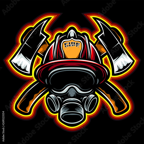 firefighter logo vector and icon